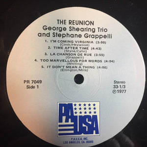 George Shearing Trio And Stephane Grappelli* : The Reunion (LP, Album)
