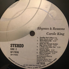 Load image into Gallery viewer, Carole King : Rhymes &amp; Reasons (LP, Album, Mon)
