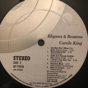 Carole King : Rhymes & Reasons (LP, Album, Mon)