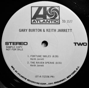 Gary Burton & Keith Jarrett : Gary Burton & Keith Jarrett (LP, Album, Promo, PR-)