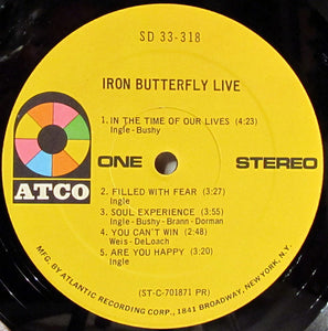 Iron Butterfly : Live (LP, Album, Club, Pre)