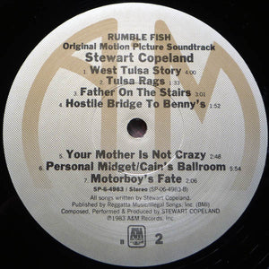 Stewart Copeland : Rumble Fish (Original Motion Picture Soundtrack) (LP, Album)