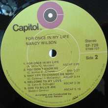 Load image into Gallery viewer, Nancy Wilson : For Once In My Life (LP, Album, RE)
