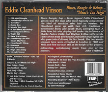 Load image into Gallery viewer, Eddie Cleanhead Vinson* : Blues, Boogie &amp; Bebop - &quot;Meat&#39;s Too High&quot; (CD, Album)
