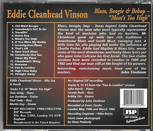 Eddie Cleanhead Vinson* : Blues, Boogie & Bebop - "Meat's Too High" (CD, Album)