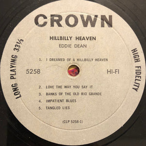 Eddie Dean : Hillbilly Heaven (LP, Album, Mono)