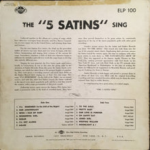 Laden Sie das Bild in den Galerie-Viewer, The Five Satins : The 5 Satins Sing (LP, Album, Mono)
