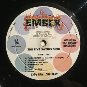The Five Satins : The 5 Satins Sing (LP, Album, Mono)