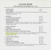 Load image into Gallery viewer, Calvin Boze : The Complete Recordings 1945-1952 (CD, Comp)
