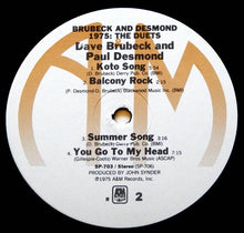 Load image into Gallery viewer, Dave Brubeck, Paul Desmond : Brubeck &amp; Desmond 1975: The Duets (LP, Album, R -)
