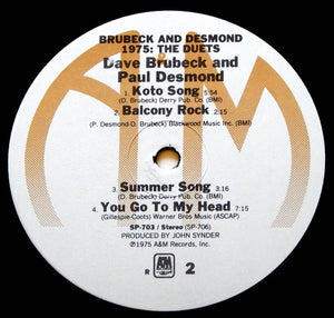Dave Brubeck, Paul Desmond : Brubeck & Desmond 1975: The Duets (LP, Album, R -)