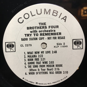 The Brothers Four : Try To Remember (LP, Mono, Promo)