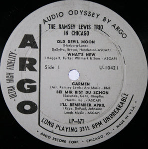 The Ramsey Lewis Trio : In Chicago (LP, Album, Mono)
