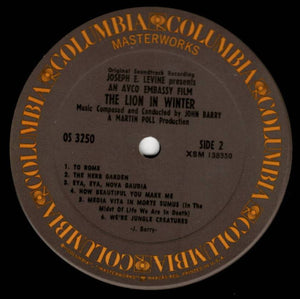 John Barry : The Lion In Winter (Original Motion Picture Soundtrack) (LP)