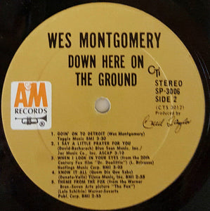 Wes Montgomery : Down Here On The Ground (LP, Album, Gat)