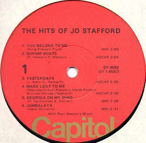 Jo Stafford : The Hits Of Jo Stafford (LP, Album, Comp, RE)