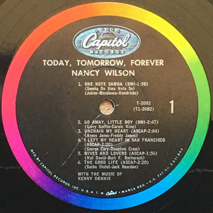 Nancy Wilson : Today, Tomorrow, Forever (LP, Album, Mono, Los)