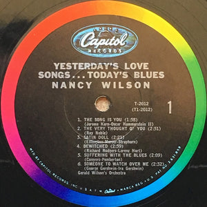 Nancy Wilson / Gerald Wilson's Orchestra* : Yesterday's Love Songs • Today's Blues (LP, Album, Mono, Los)