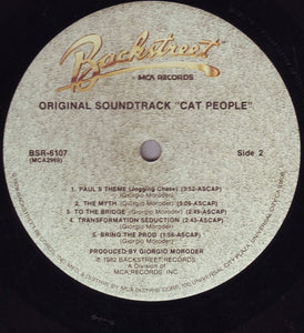 Giorgio Moroder : Cat People (Original Soundtrack) (LP, Album, Pin)