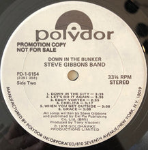 Laden Sie das Bild in den Galerie-Viewer, Steve Gibbons Band : Down In The Bunker (LP, Album, Promo)
