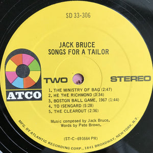 Jack Bruce : Songs For A Tailor (LP, Album, PR )