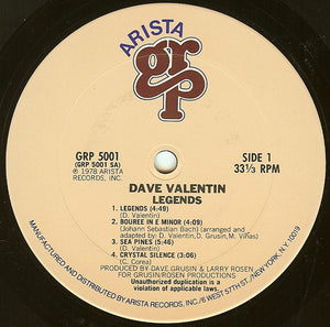 Dave Valentin : Legends (LP, Album)