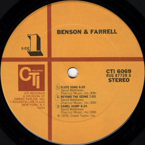 George Benson & Joe Farrell : Benson & Farrell (LP, Album, San)