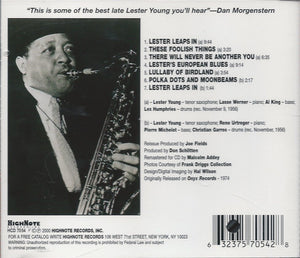Lester Young : Prez In Europe (CD, Album, Mono, RE)