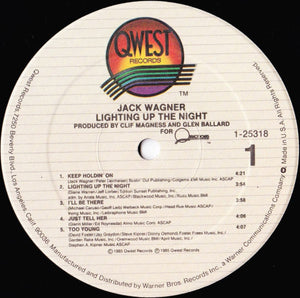 Jack Wagner : Lighting Up The Night (LP, Album, SRC)