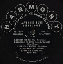 Laden Sie das Bild in den Galerie-Viewer, Dinah Shore : Lavender Blue (LP, Styrene)
