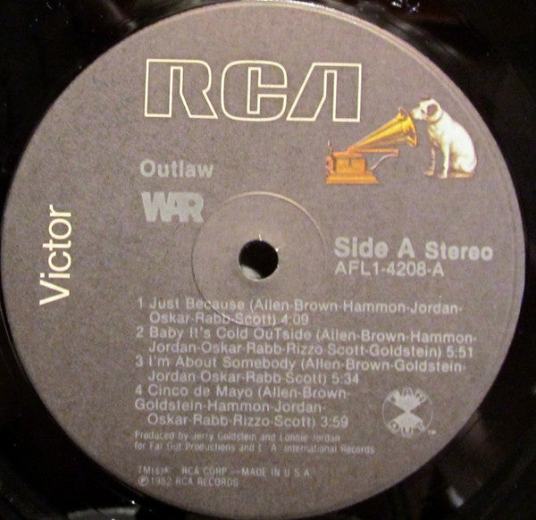 Buy War : Outlaw (LP, Album) Online for a great price – Record Town TX