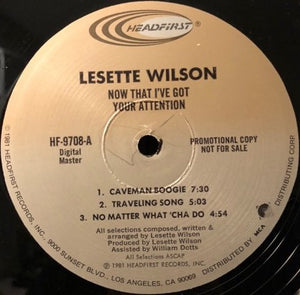 Lesette Wilson : Now That I've Got Your Attention (LP, Album, Promo)