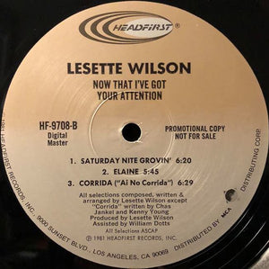 Lesette Wilson : Now That I've Got Your Attention (LP, Album, Promo)