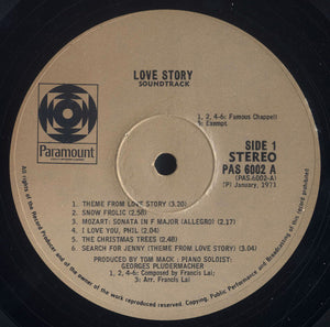 Francis Lai : Love Story - Music From The Original Soundtrack (LP, Album)
