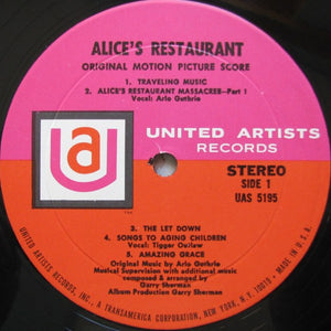 Arlo Guthrie, Garry Sherman : Alice's Restaurant (Original Motion Picture Score) (LP, Album)