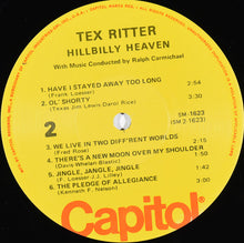 Laden Sie das Bild in den Galerie-Viewer, Tex Ritter : Hillbilly Heaven (LP, Album, RE, Jac)
