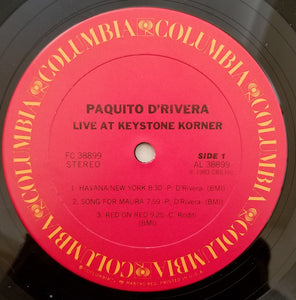 Paquito D'Rivera : Live At Keystone Korner (LP, Album, Car)