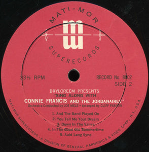 Connie Francis : Sing Along With Connie Francis (LP, Album, Mono, Ind)