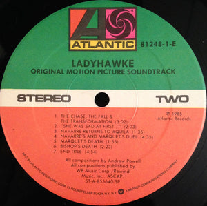 Andrew Powell & The Philharmonia Orchestra* : Ladyhawke (Original Motion Picture Soundtrack) (LP, Album)