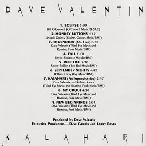 Dave Valentin : Kalahari (CD, Album)