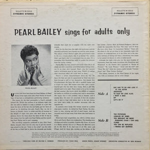Pearl Bailey : Pearl Bailey Sings For Adults Only (LP, Album, 2.7)