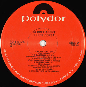 Chick Corea : Secret Agent (LP, Album, PRC)