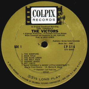 Sol Kaplan : The Victors - Original Soundtrack Recording (LP, Album, Mono)