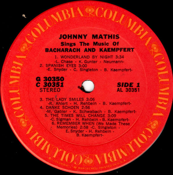 Buy Johnny Mathis : Johnny Mathis Sings The Music Of Bacharach ...