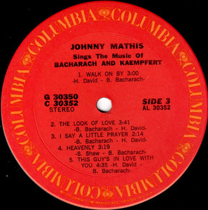 Johnny Mathis : Johnny Mathis Sings The Music Of Bacharach & Kaempfert (2xLP, Comp, Ter)