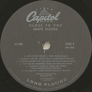 Frank Sinatra : Close To You (LP, Album, Mono)