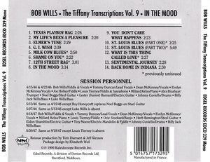 Bob Wills And His Texas Playboys* : The Tiffany Transcriptions Vol. 9: In The Mood (CD, Album)