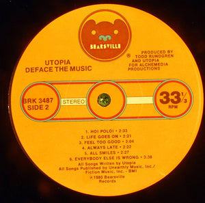Utopia (5) : Deface The Music (LP, Album, Mon)