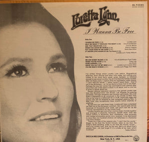 Loretta Lynn : I Wanna Be Free (LP, Album, Pin)