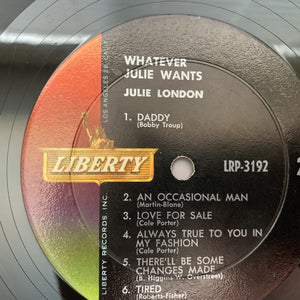 Julie London : Whatever Julie Wants (LP, Mono)